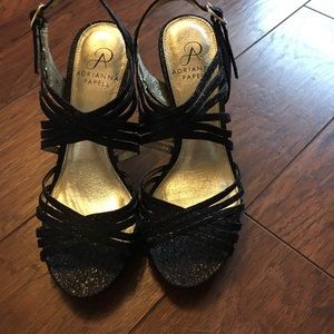 Black Adrianna Papell Heels Sparkly